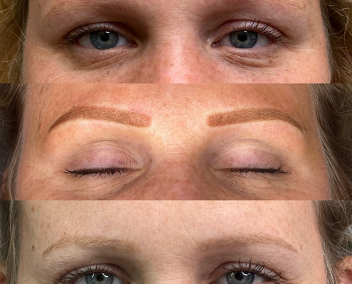 soft shaded pixel ombre powder brow tattoo